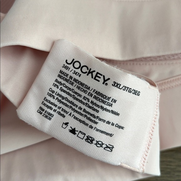 Jockey Women’s Plus Bra Lot 7514 Beige/Blush Forever Fit Wireless 3XL (2 Bras) - Picture 6 of 15